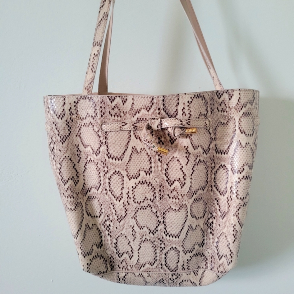 H&M Pastel Pink Snake Open Tote Bag
